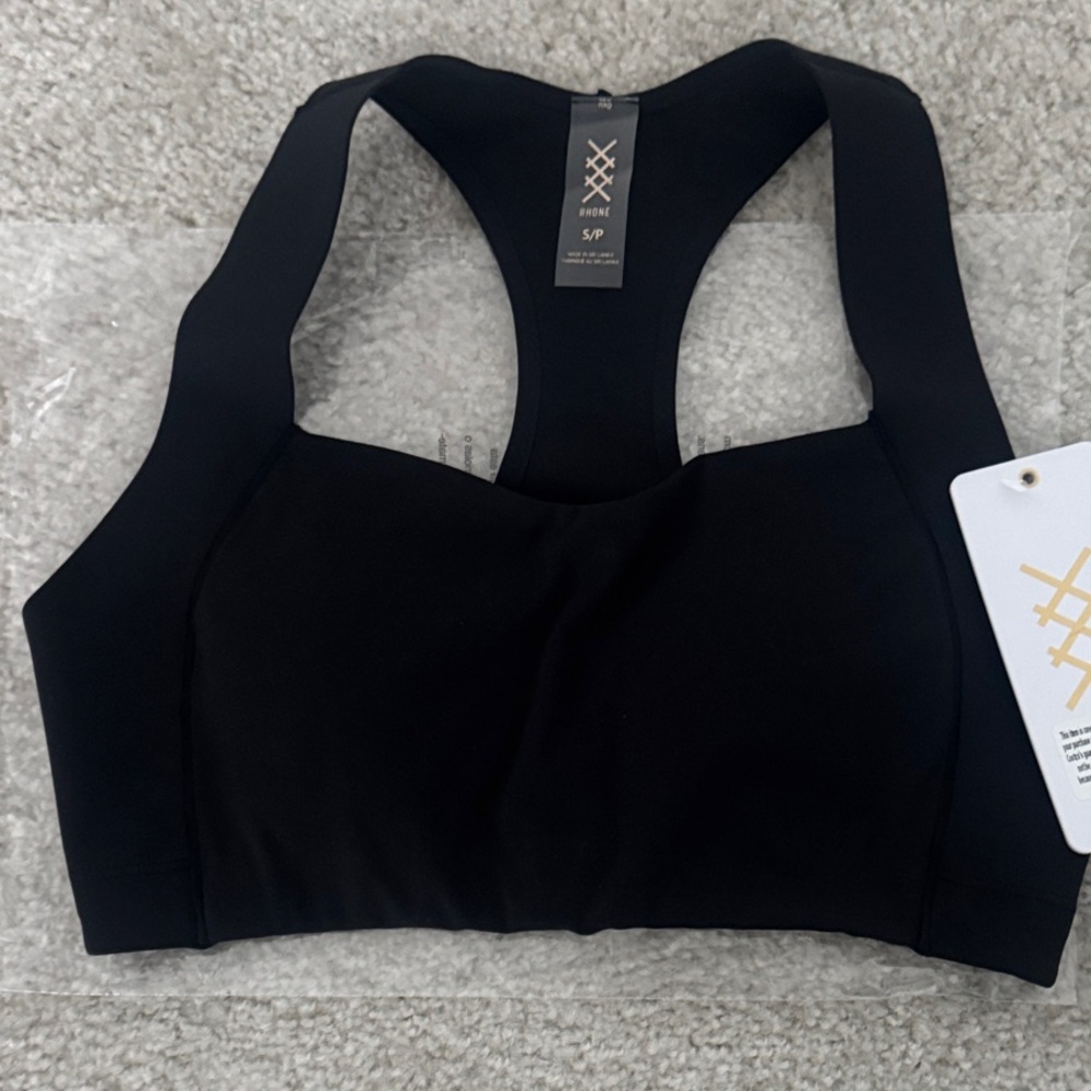 Rhone Defy Women's Sleek Black Sports Bra, XS, NWT